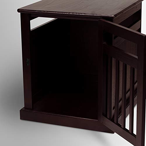 Casual Home Wooden Small Pet Crate, End Table, Espresso,19.5"W x 22.5"D x 22.5"H