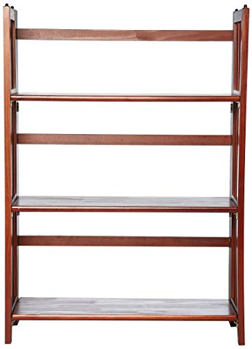 Casual Home 3-Shelf Folding Stackable Bookcase (27.5" Wide)-Mahagony