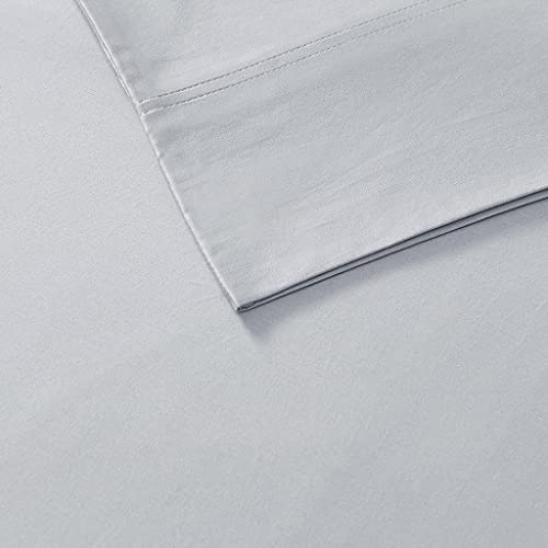 Sleep Philosophy 100% Rayon from Bamboo Bed Sheets Set, Breathable and Lightweight Sheet with 15" Deep Pocket, All Season, Cozy Bedding, Matching Pillow Cases, King, Grey 4 Piece