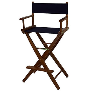 American Trails Extra-Wide Premium 30" Director's Chair Mission Oak Frame with Navy Canvas, Bar Height