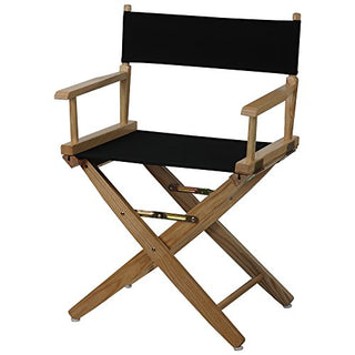 American Trails Extra-Wide Premium 18" Director's Chair Natural Frame with Black Canvas