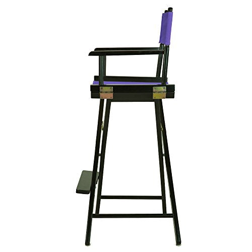 Casual Home 230-02/021-41 Black Frame-Purple Canvas Director Chair 30" - Bar Height BlackFrame