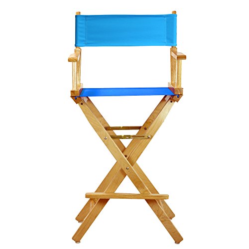 Casual Home 230-00/021-27 Director Chair 30" - Bar Height Natural Frame/Turquoise Canvas