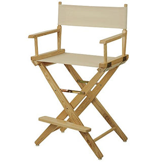 American Trails Extra-Wide Premium 24" Director's Chair Natural Frame with Natural Canvas, Counter Height