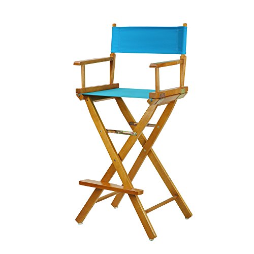 Casual Home 230-05/021-27 Director Chair 30" - Bar Height Honey OakFrame/Turquoise Canvas
