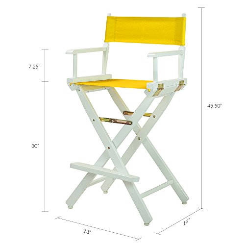 Casual Home 230-01/021-34 Director Chair 30" - Bar Height WhiteFrame/Gold Canvas