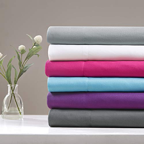 Intelligent Design Microfiber Bed Sheet Set with Side Pocket, Wrinkle Resistant, Soft Feel, Elastic 16" Deep Pocket, Modern All Season Cozy Bedding, Matching Pillow Case, Twin, Charcoal 4 Piece