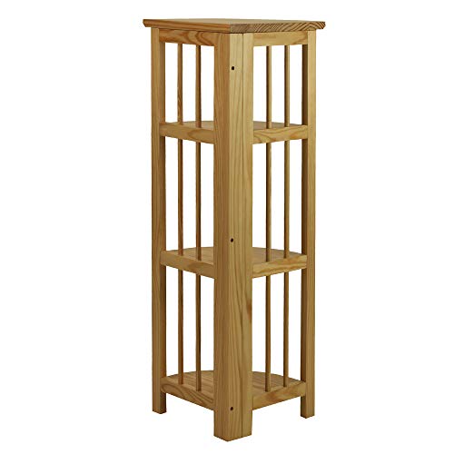 Casual Home 4-Shelf Corner Folding Bookcase, Natural