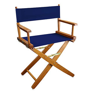 American Trails Extra-Wide Premium 18" Director's Chair Mission Oak Frame with Royal Blue Canvas