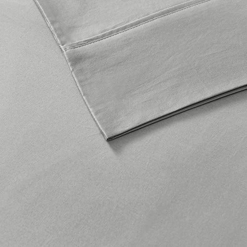 Madison Park 800 Thread Count Cotton Blend Sateen Wrinkle Resistant Hotel Luxury Fade Resistant Ultra Soft And Silky Bed Sheet Set Bedding, King Size, Grey, 6 Piece