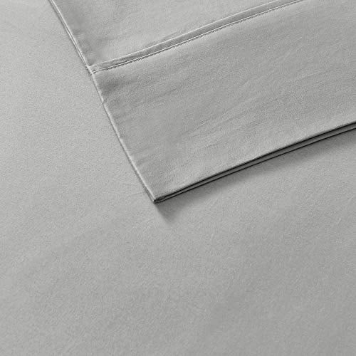 Madison Park 800 Thread Count Cotton Blend Sateen Wrinkle Resistant Hotel Luxury Fade Resistant Ultra Soft And Silky Bed Sheet Set Bedding, Cal King Size, Grey, 6 Piece