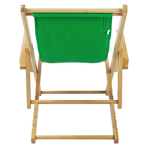 Casual Home Adjustable Canvas Sling Chair, Natural Frame/Green Canvs