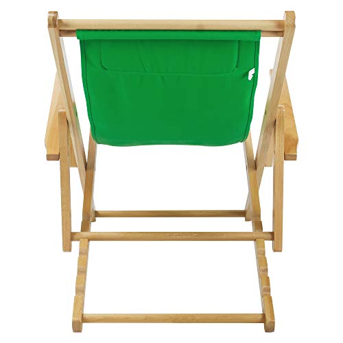 Casual Home Adjustable Canvas Sling Chair, Natural Frame/Green Canvs
