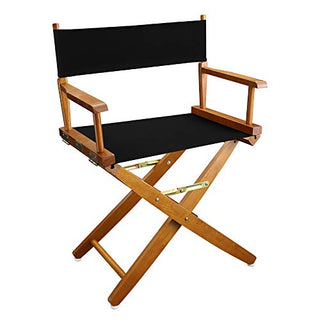 American Trails Extra-Wide Premium 18" Director's Chair Mission Oak Frame with Black Canvas