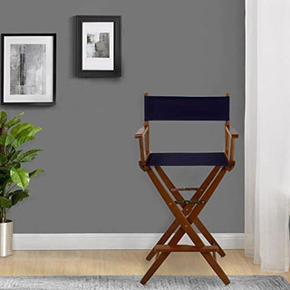 American Trails Extra-Wide Premium 30" Director's Chair Mission Oak Frame with Royal Blue Canvas, Bar Height