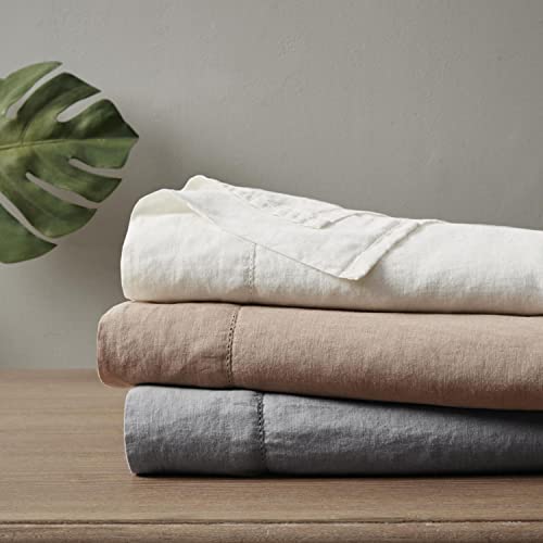 Madison Park Linen Blend Cotton and Linen Queen Sheet Set with Ivory MP20-7892
