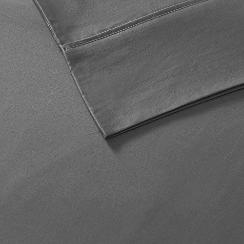 Madison Park 600 Thread Count Luxurious Hypoallergenic Ultra Soft Breathable 100% Pima Cotton 4 Piece Sheet Set, King, Grey