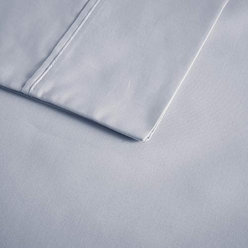 Beautyrest BR 600 TC Cooling Cotton Blend Solid Sheet 16 Inch Deep Pocket, All Season, Soft Bedding-Set, Matching Pillow Case, Queen, Blue 4 Piece (BR20-1003)