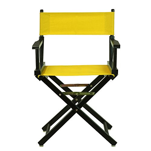 Casual Home 200-02/021-34 18" Black Frame-Gold Canvas Director Chair Classic Height, BlackFrame