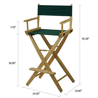 American Trails Extra-Wide Premium 30" Director's Chair Natural Frame with Hunter Green Canvas, Bar Height