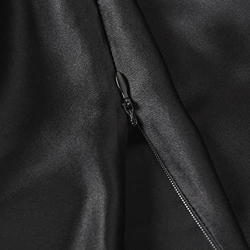 MP2 100% Mulberry Silk Pillowcase for Hair and Skin – Silk Pillow Case Queen Size with Hidden Zipper – Both Side 25 Momme 600 Thread Count Soft Smooth Pure Silk Pillow Cases (Black, 20x30”, 1 pcs)