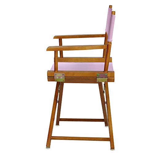 Casual Home 200-55/021-22 18" Honey Oak Frame-Pink Canvas Director Chair Classic Height, OakFrame