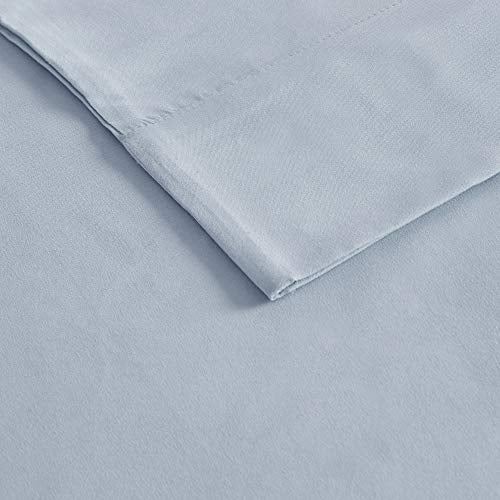 Madison Park 3M Microcell Bed Sheet Set Color Fast, Wrinkle and Stain Resistant, Soft Sheets with 16" Deep Pocket All Season, Cozy Bedding-Set, Matching Pillow Case, Queen, Blue, 4 Piece (MP20-1187)