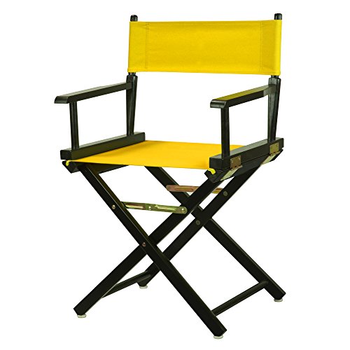 Casual Home 200-02/021-34 18" Black Frame-Gold Canvas Director Chair Classic Height, BlackFrame