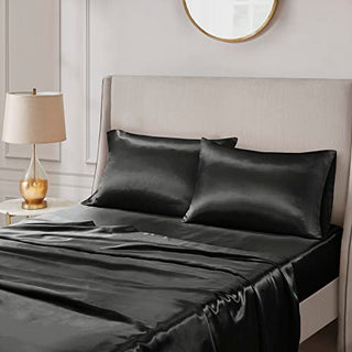 Madison Park Essentials Satin Luxury Wrinkle-Free High-Luster and Silk King Black 2