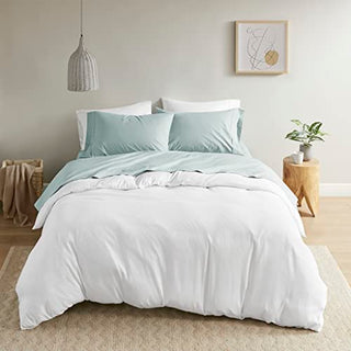 Madison Park 100% Cotton Percale Brushed Highly Breathable Moisture Absorbing 3 Piece Sheet Set
