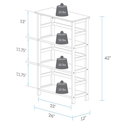 Casual Home Soho Manhattan 4-Shelf Bookcase 26 Wide - Espresso, 304-44