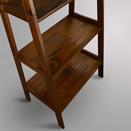 Casual Home 5-Shelf Ladder Bookcase, Warm Brown