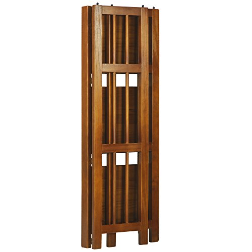 Casual Home 3-Shelf Folding Bookcase (14" Wide)-Honey Oak