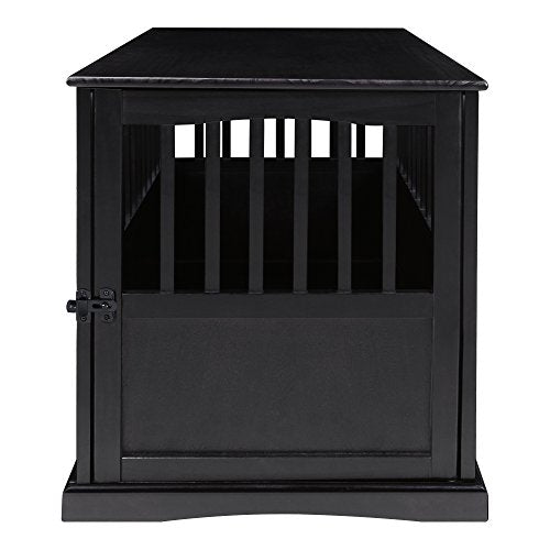 Casual Home Wooden Large Pet Crate, End Table, (Black, 24"W x 36.5"D x 29.25"H)