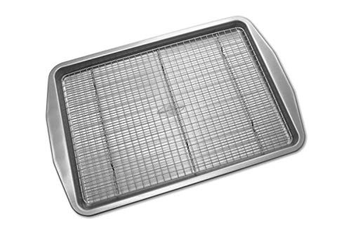USA Pan American Bakeware Classics Half Sheet Baking Pan and Cooling Rack, Aluminized Steel