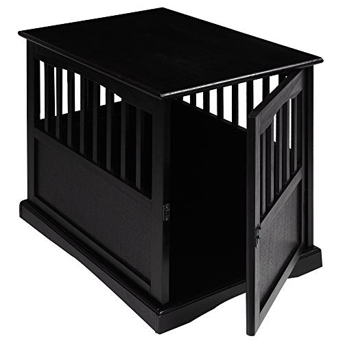 Casual Home Wooden Medium Pet Crate, End Table, Black