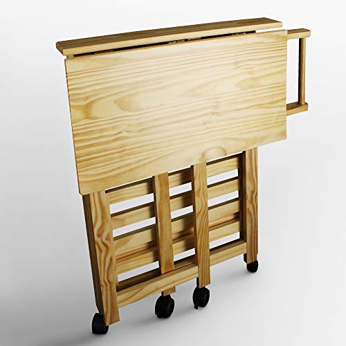 Casual Home Trek Folding Natural Kitchen Cart, 27" W