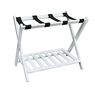 Casual Home Shelf-White Luggage Rack, 26.75" Wide