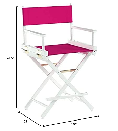 Casual Home 220-01/021-30 Director Chair 24" - Counter Height WhiteFrame/Magenta Canvas