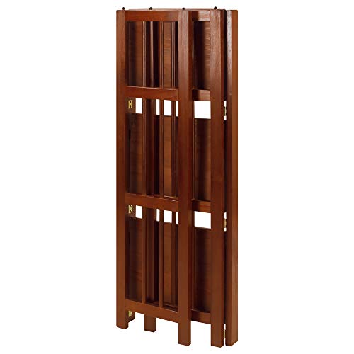 Casual Home 3-Shelf Folding Bookcase (14" Wide)-Walnut