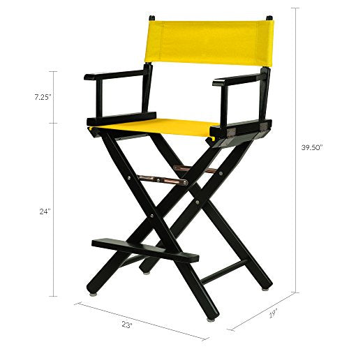 Casual Home 220-02/021-34 Director Chair 24" - Counter Height BlackFrame/Gold Canvas