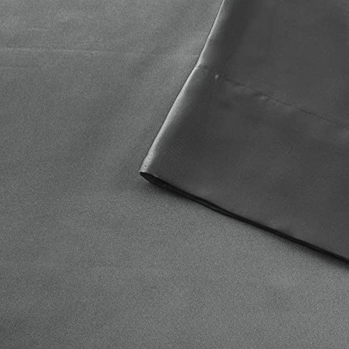 Madison Park Essentials Satin Sheet Set Luxury and Silky with Natural Sheen, Premium 16" Deep Pocket, All Around Elastic - Year-Round Bedding, Full, Grey, 6 Piece