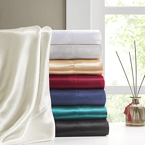 Madison Park Essentials Polyester Solid Satin Pillow Case with White MPE21-916