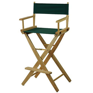 American Trails Extra-Wide Premium 30" Director's Chair Natural Frame with Hunter Green Canvas, Bar Height
