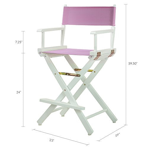 Casual Home 220-01/021-22 Director Chair, 24" - Counter Height, WhiteFrame/Pink Canvas