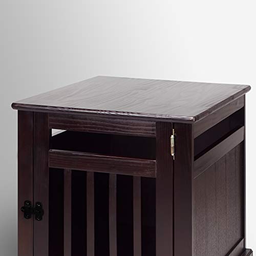 Casual Home Wooden Small Pet Crate, End Table, Espresso,19.5"W x 22.5"D x 22.5"H