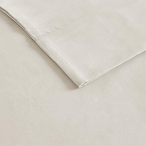 Madison Park 3M Microcell Bed Sheet Set Color Fast, Wrinkle and Stain Resistant, Soft Sheets with 16" Deep Pocket All Season, Cozy Bedding-Set, Matching Pillow Case, Twin, Ivory, 3 Piece