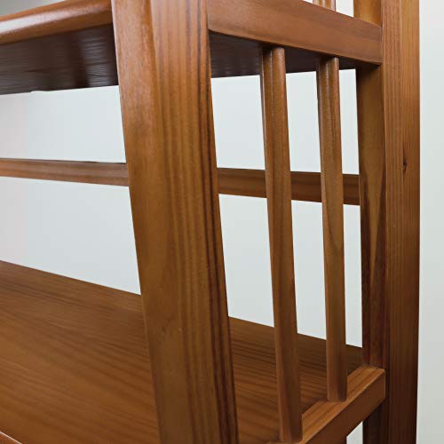 Casual Home 3-Shelf Stackable 27.5" Wide-Chestnut fold Bookcase