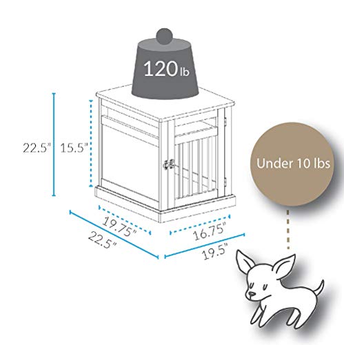 Casual Home Wooden Small Pet Crate, End Table, Espresso,19.5"W x 22.5"D x 22.5"H