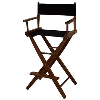 American Trails Extra-Wide Premium 30" Director's Chair Mission Oak Frame with Black Canvas, Bar Height